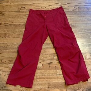 Women's Red Drawstring Boot-Cut Pants